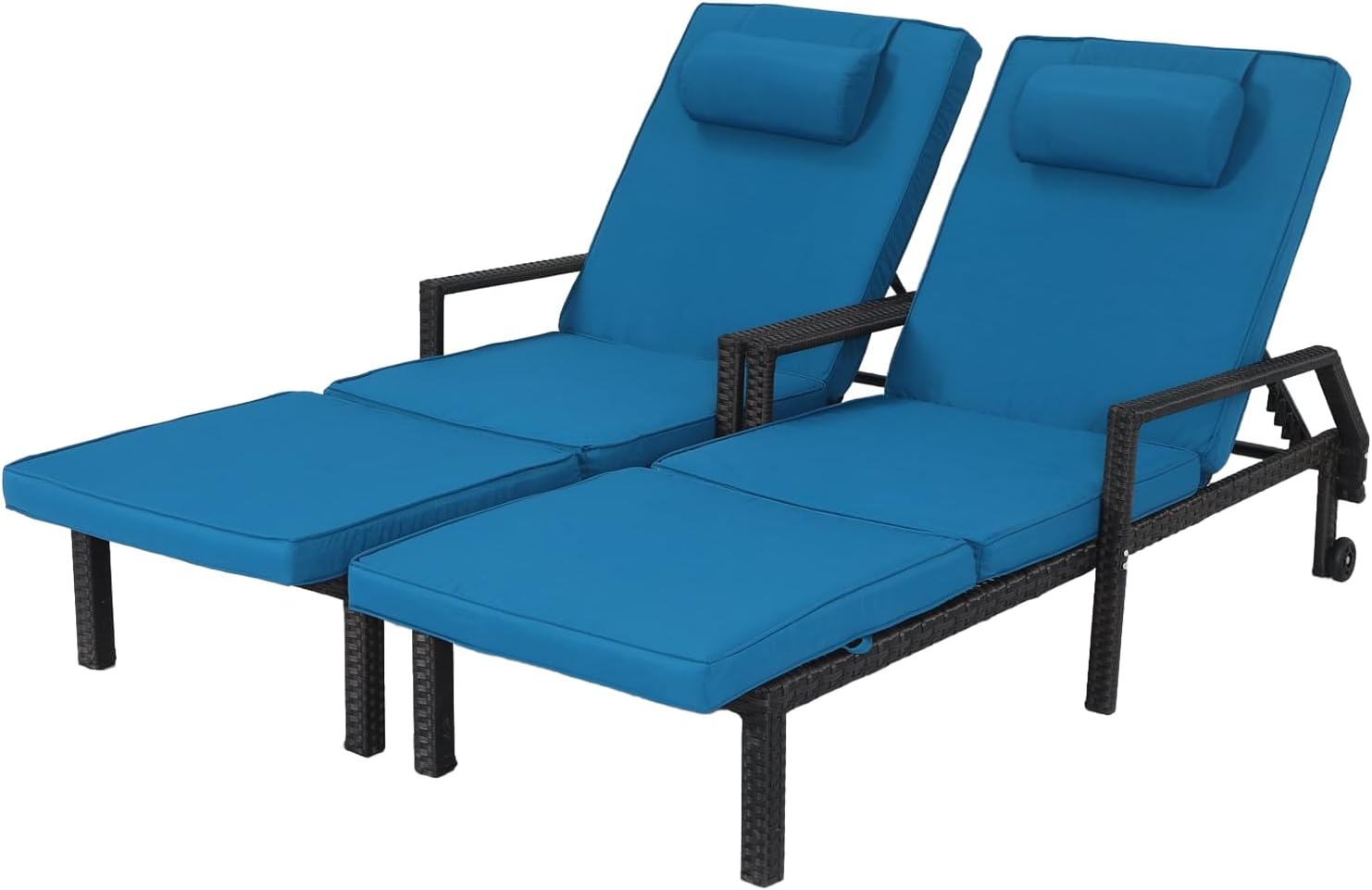 Rattan Patio Chaise Lounge Set