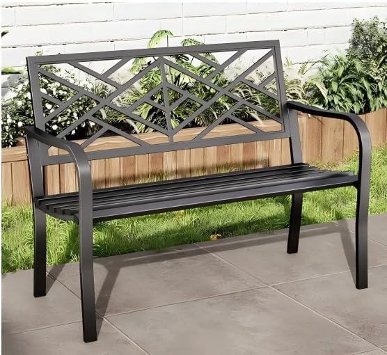 Cast Iron Floral Outdoor Garden Bench