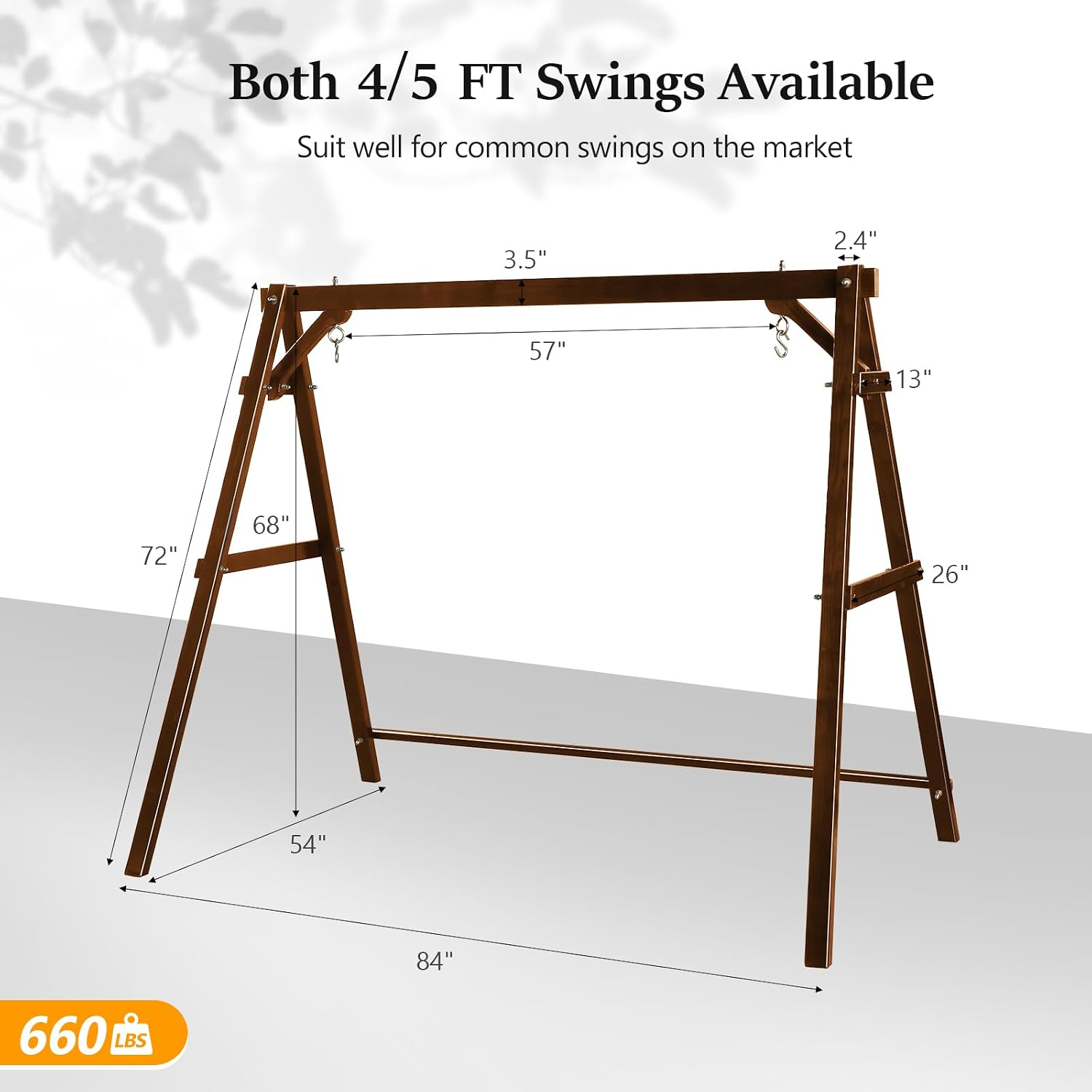 Porch Swing with Stand and Cushions