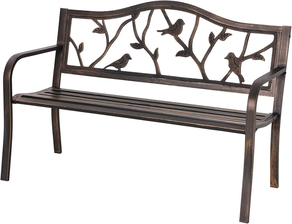 Wrought Iron Outdoor Garden Bench