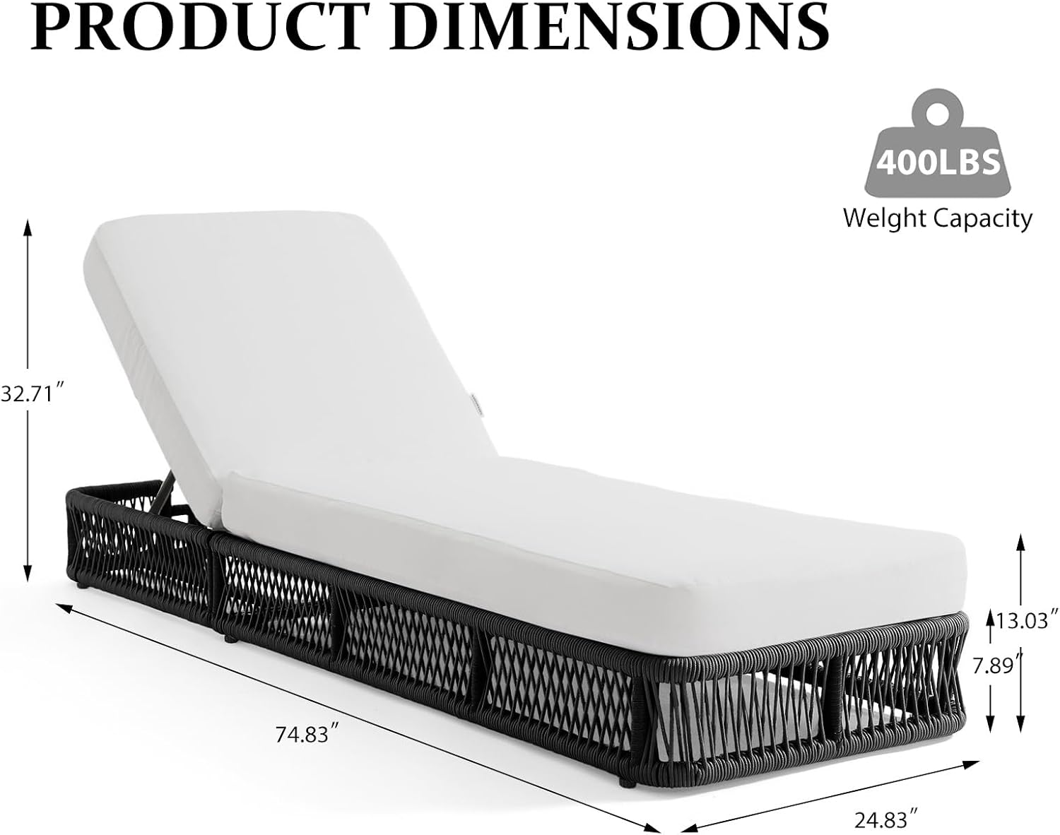 Rope Patio Chaise Lounge Set