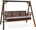 Porch Swing with Stand and Cushions