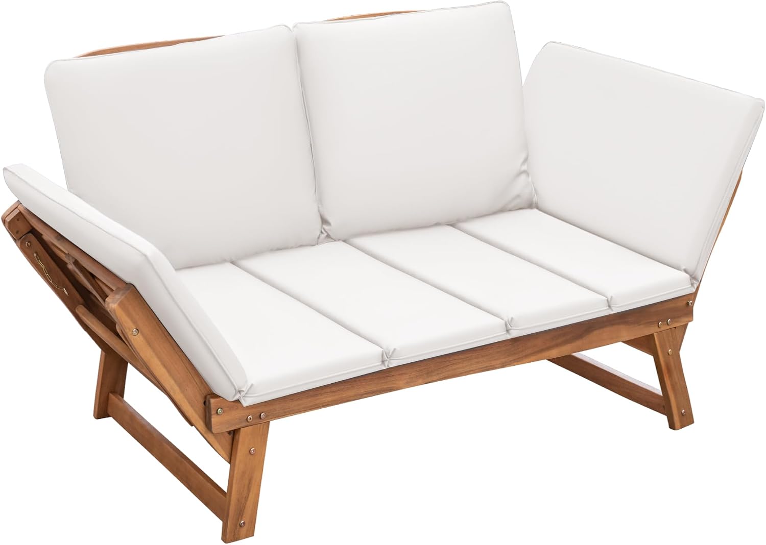 Acacia Wood Convertible Patio Sofa