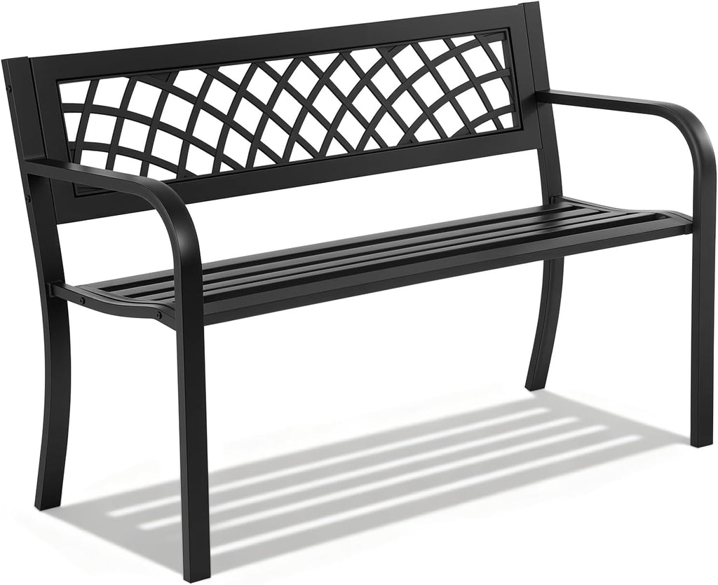 Metal Grid Design Outdoor Garden Bench