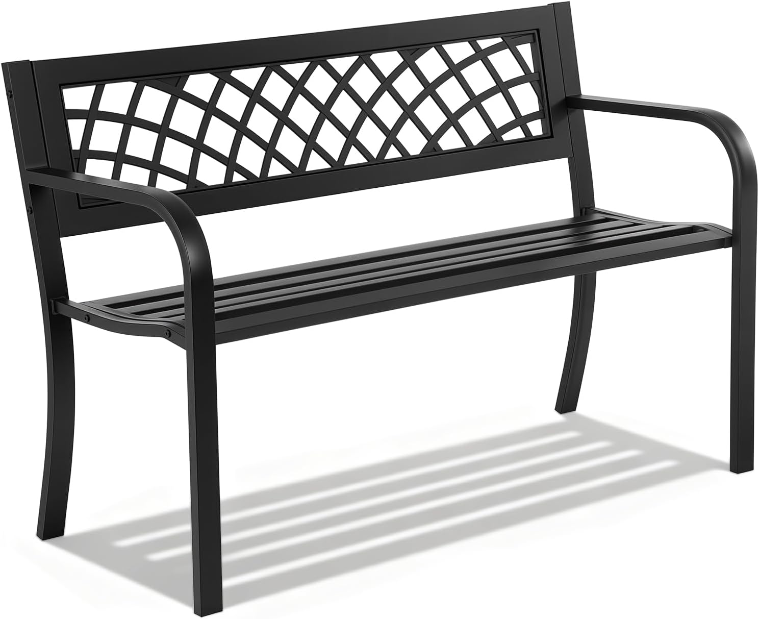 Metal Grid Design Outdoor Garden Bench