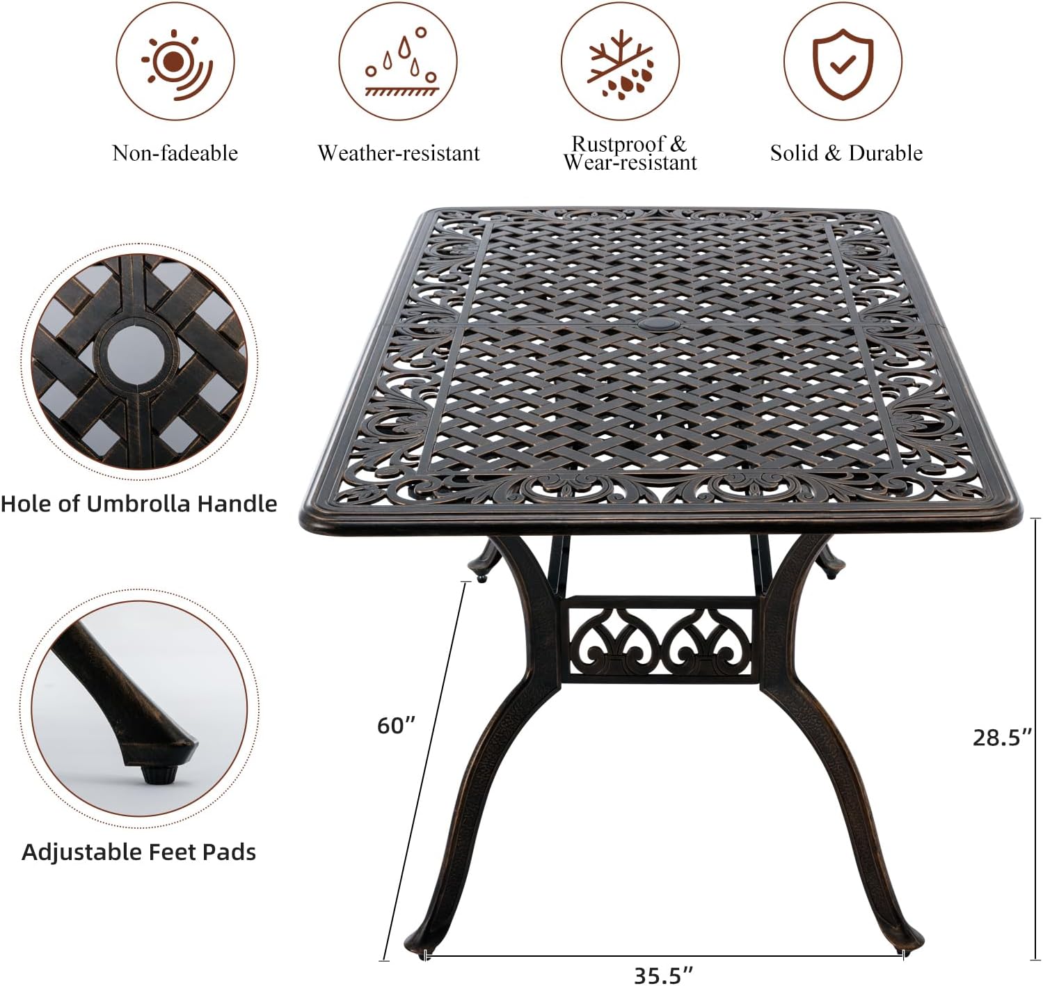 Cast Aluminum Patio Dining Set