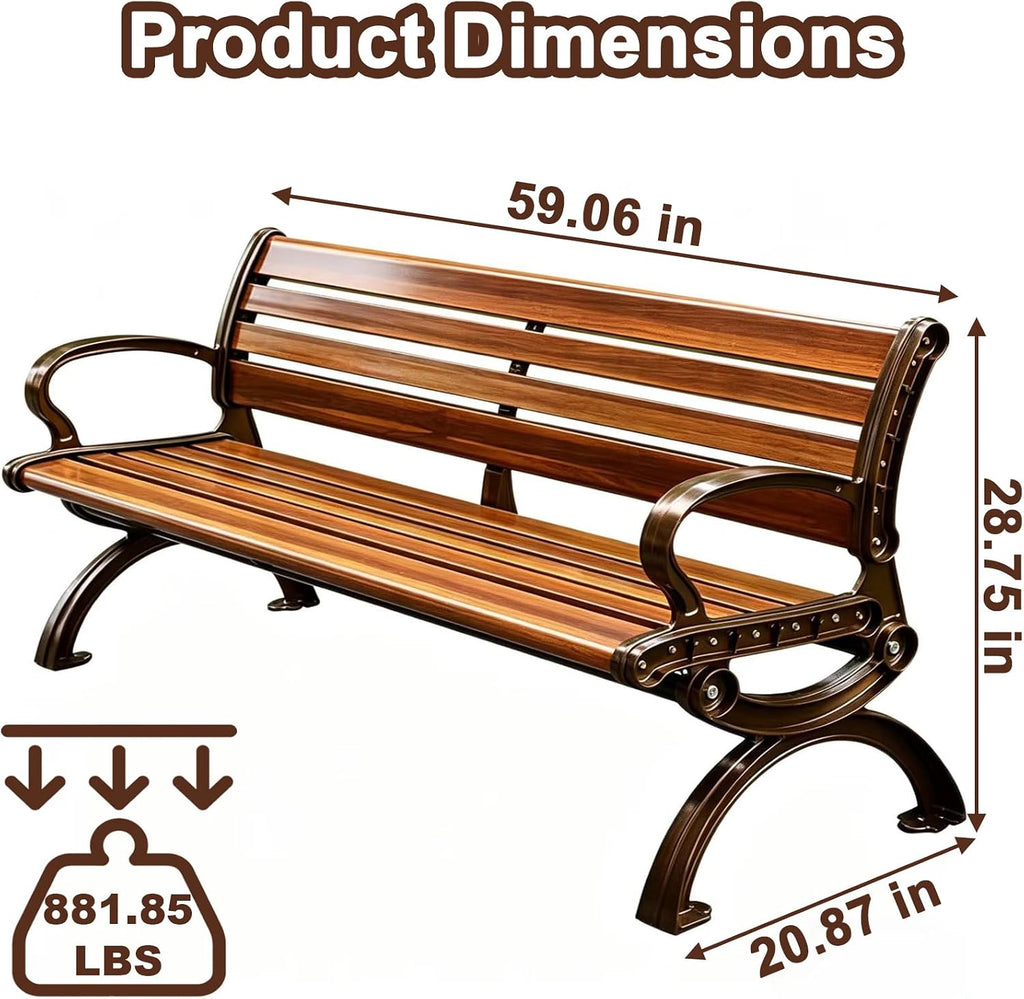 Aluminum Alloy Outdoor Park Bench