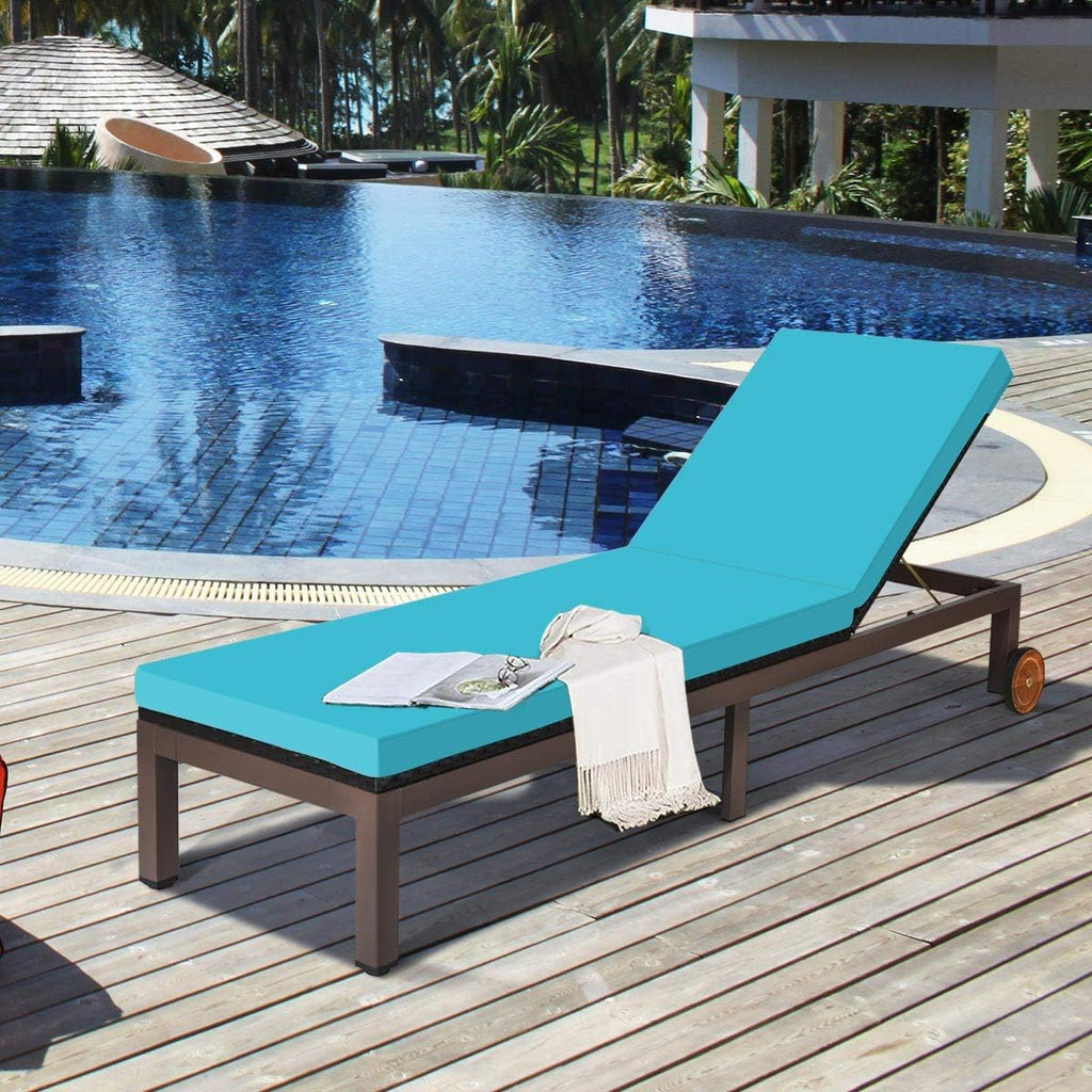 Rattan Adjustable Patio Chaise Lounge