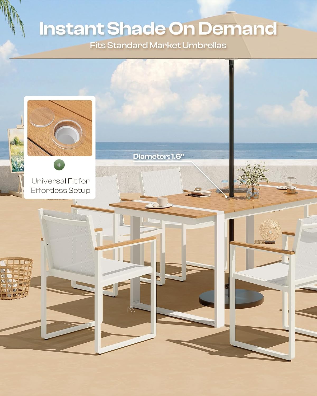 7-Piece HDPS Aluminum Dining Set