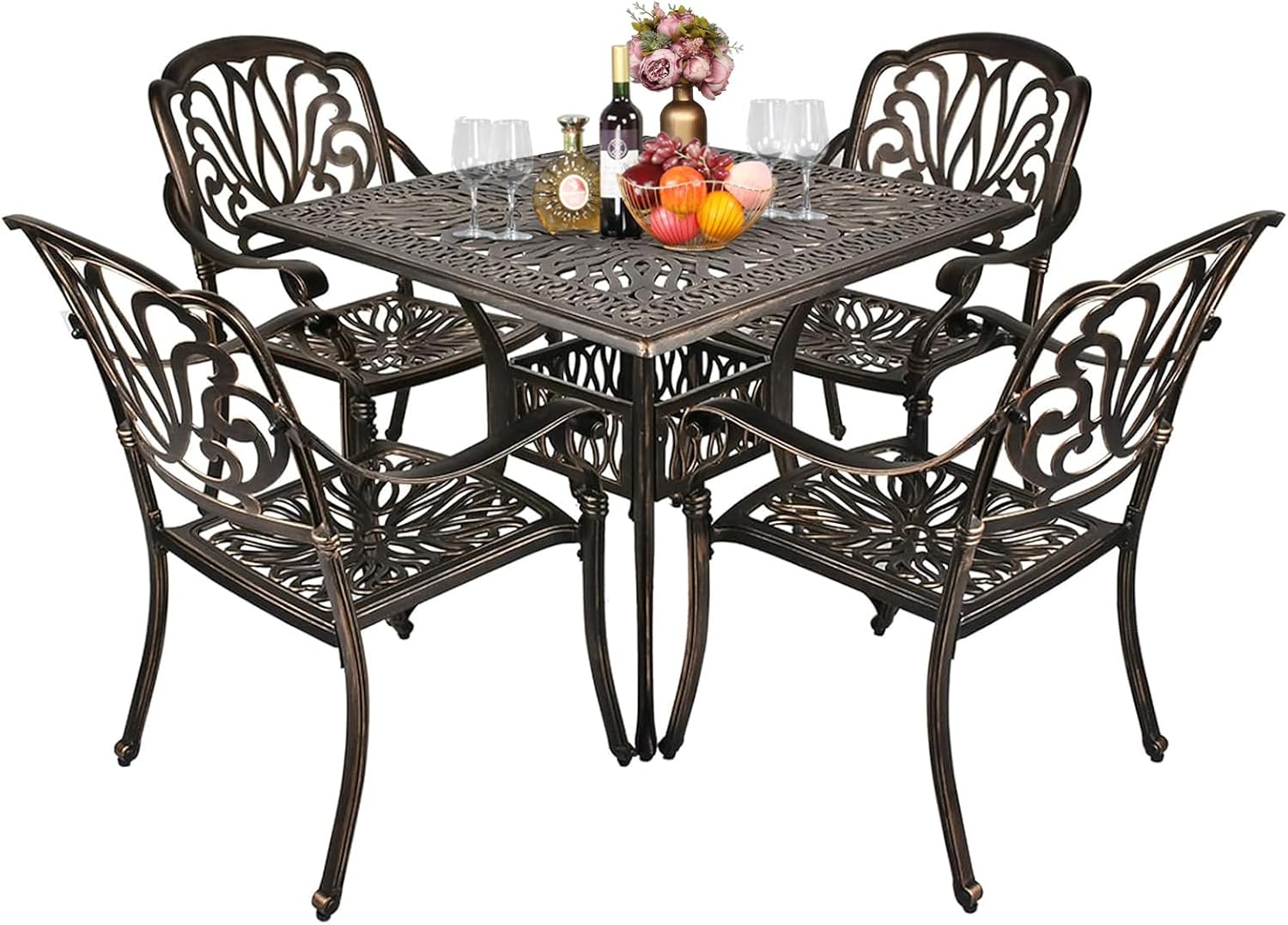 5-Piece Cast Aluminum Dining Set