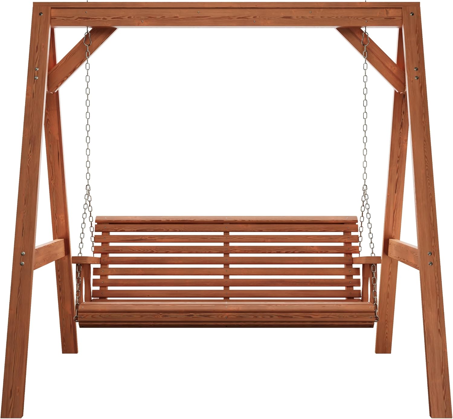 Wood Porch Swing with A-Frame Stand