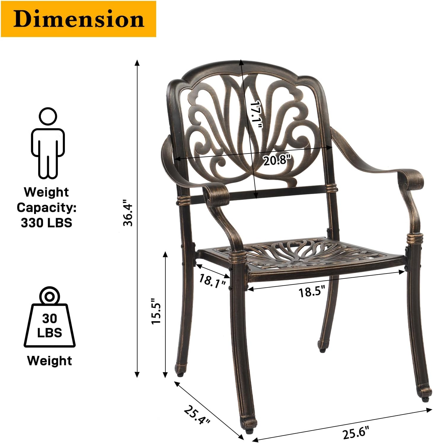 5-Piece Cast Aluminum Dining Set