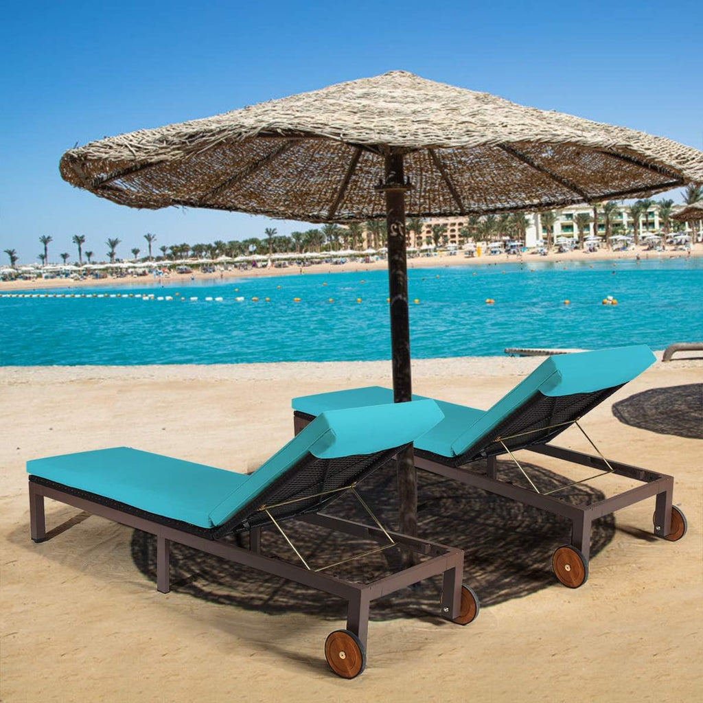 Rattan Adjustable Patio Chaise Lounge