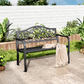 Cast Iron Floral Outdoor Garden Bench