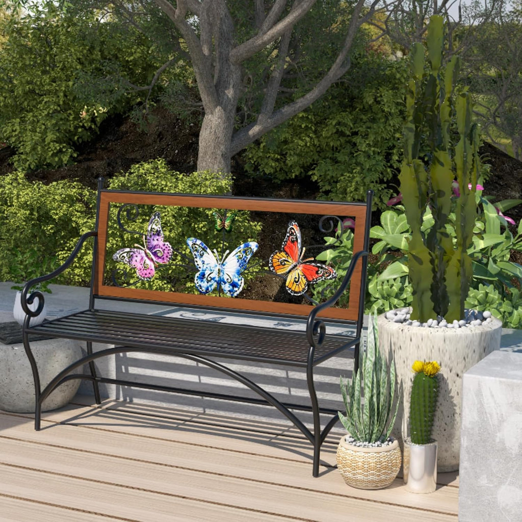 Cast Iron Butterfly Garden Bench