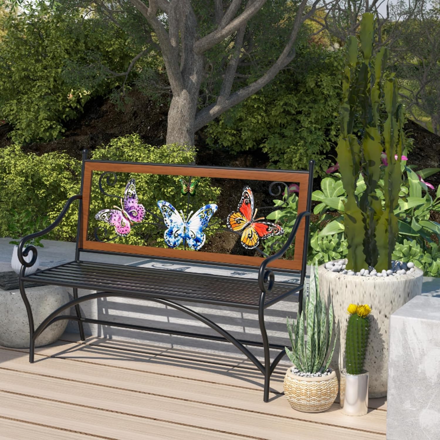 Cast Iron Butterfly Garden Bench