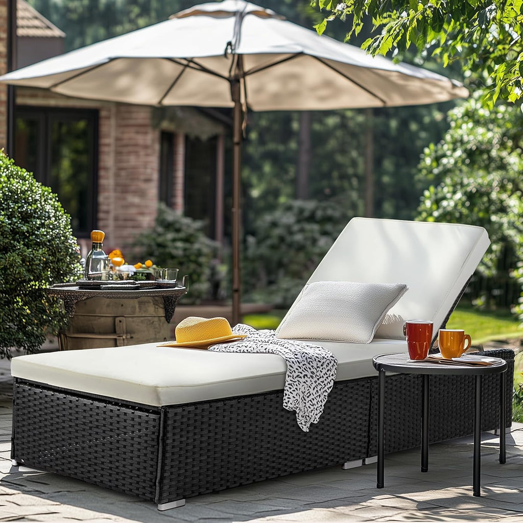 Rattan Adjustable Patio Chaise Lounge