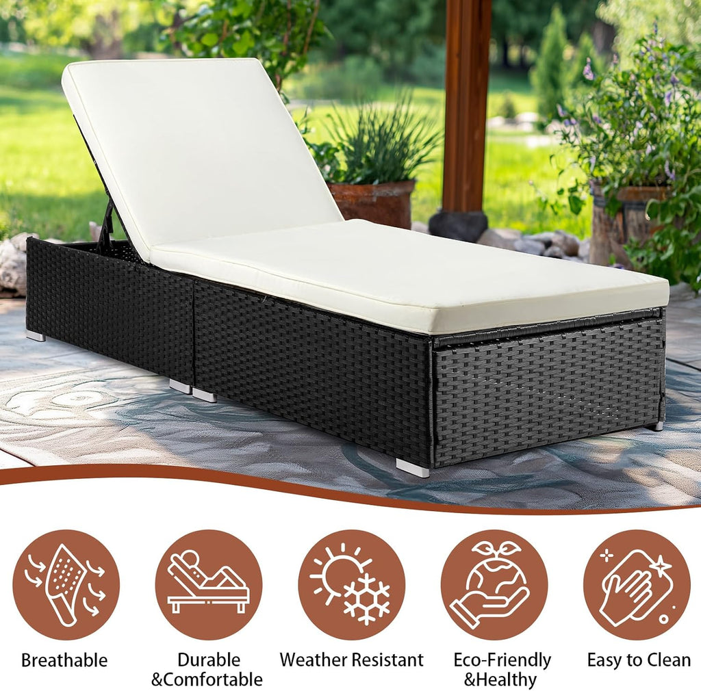 Rattan Adjustable Patio Chaise Lounge