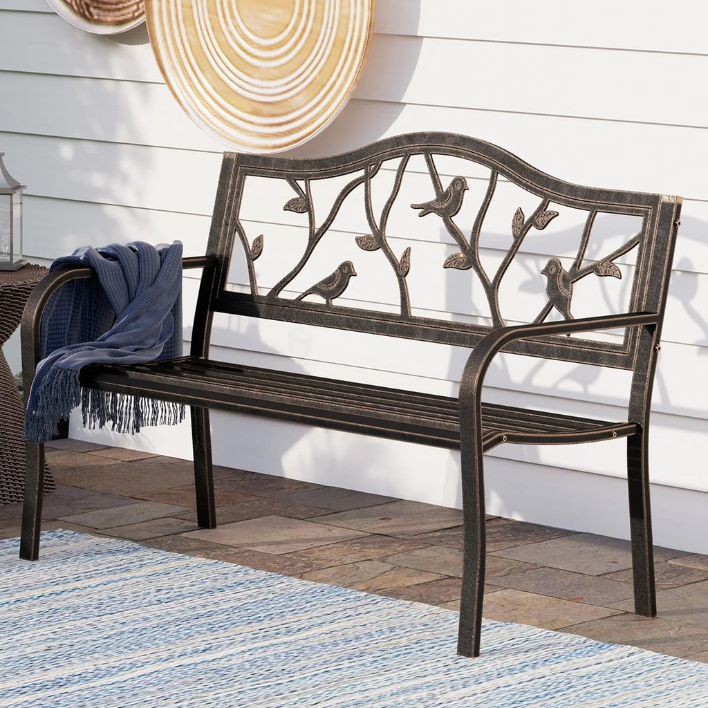 Cast Iron Floral Garden Bench