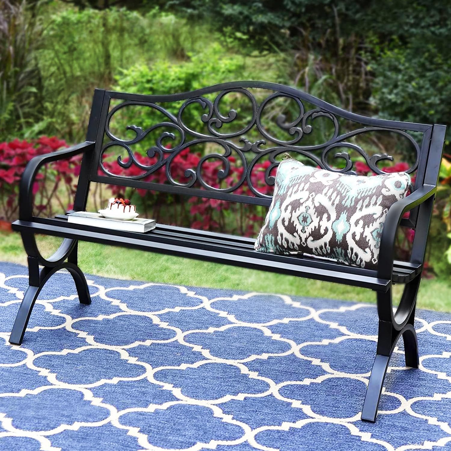Cast Iron Floral Garden Bench