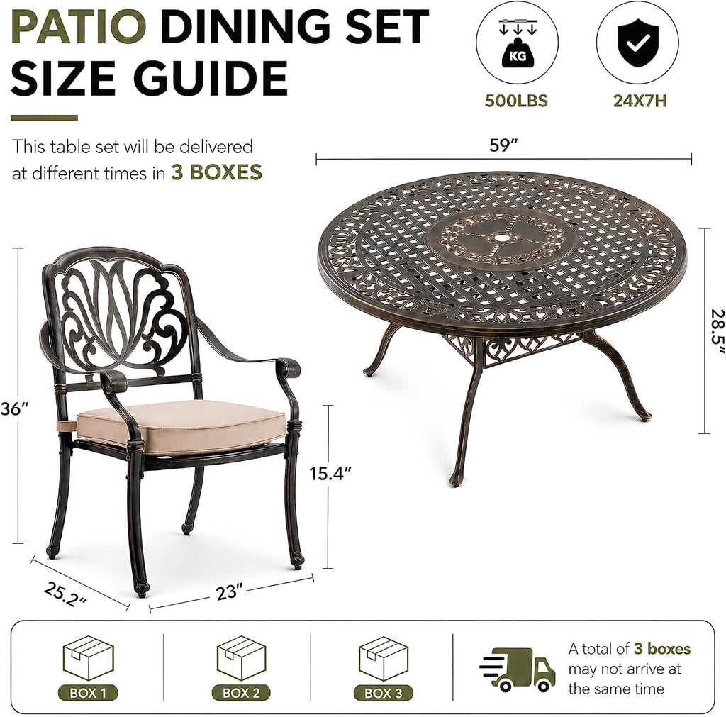 Cast Aluminum Outdoor Dining Set
