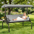 3-Seat Patio Swing with Canopy