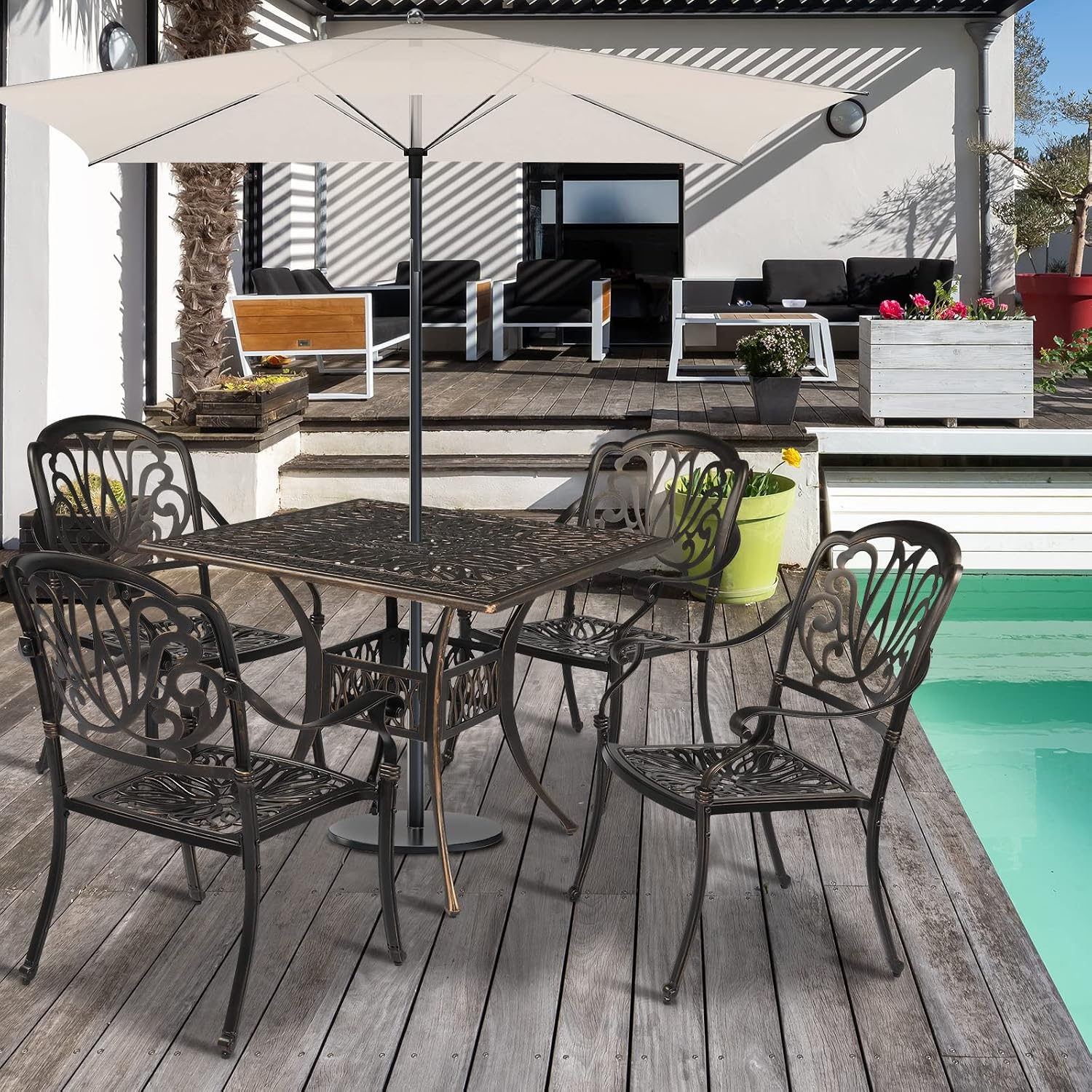 5-Piece Cast Aluminum Dining Set