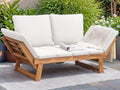 Acacia Wood Convertible Patio Sofa