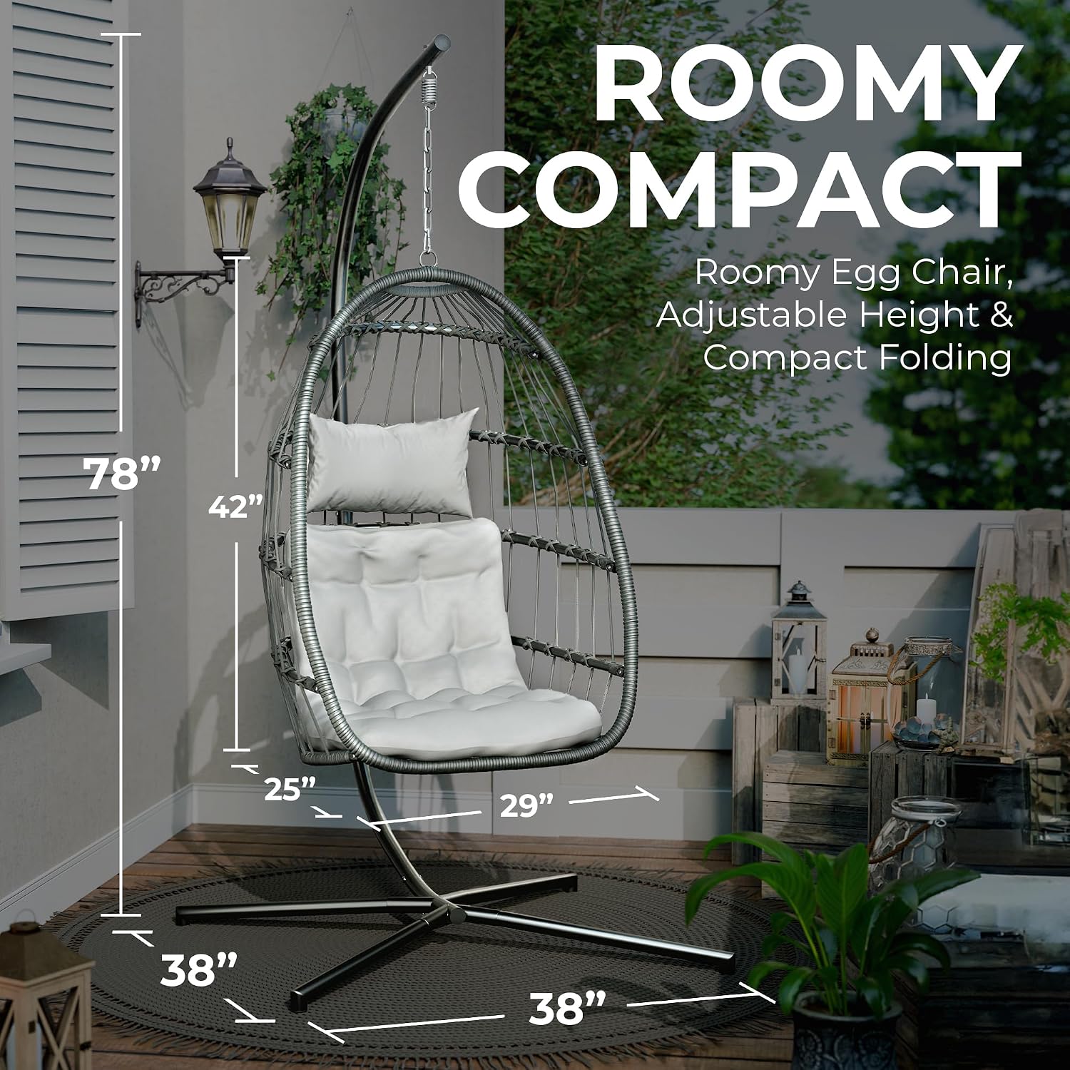 Hanging Egg Swing Chair with Stand