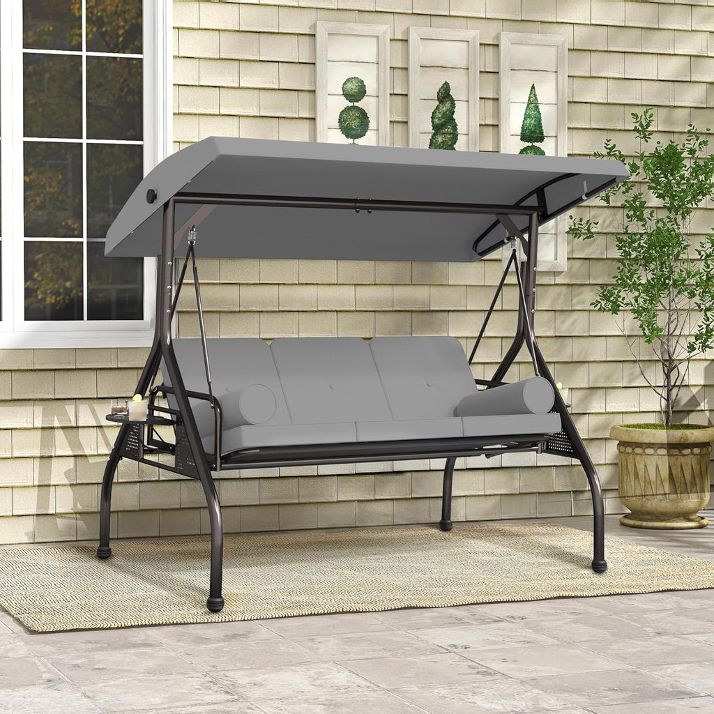 3-Seat Patio Swing with Canopy