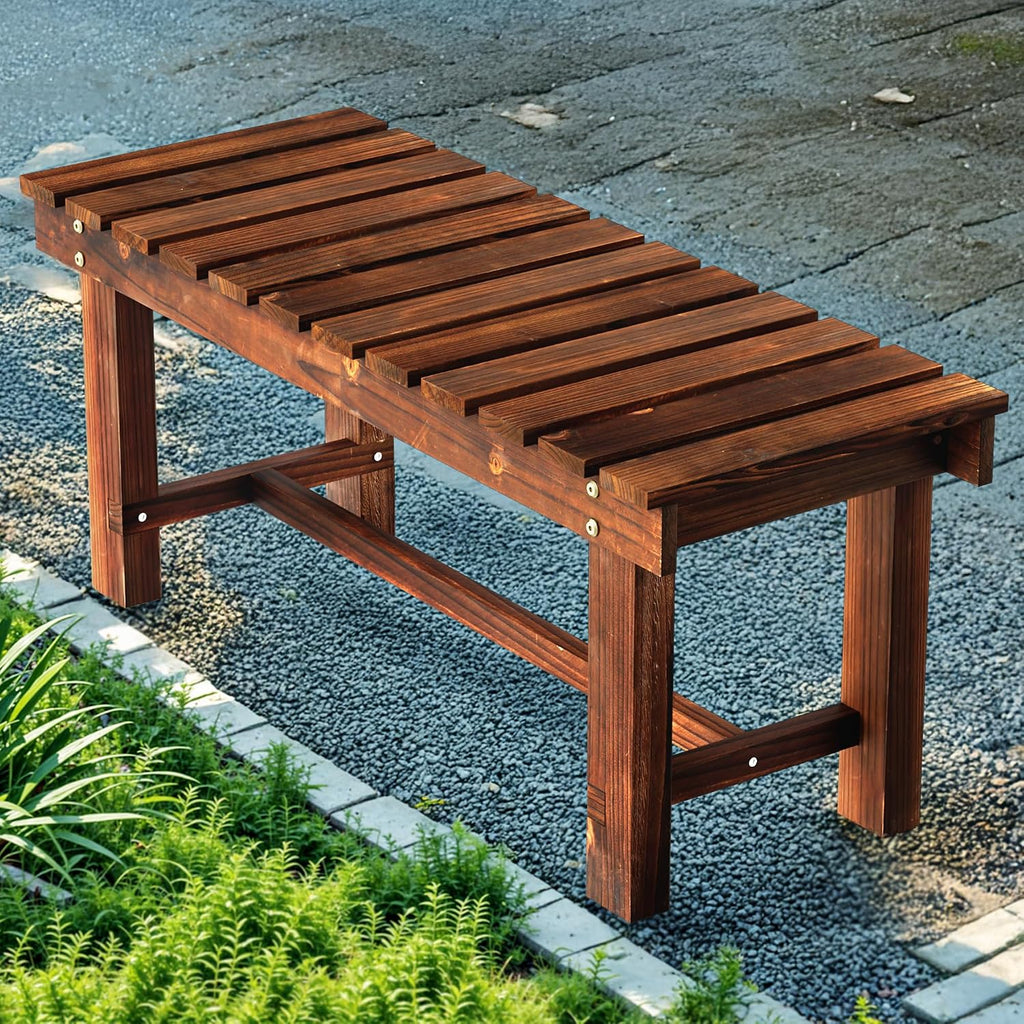 2-in-1 Wooden Outdoor Garden Bench