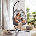 Wicker Hanging Egg Chair with Stand