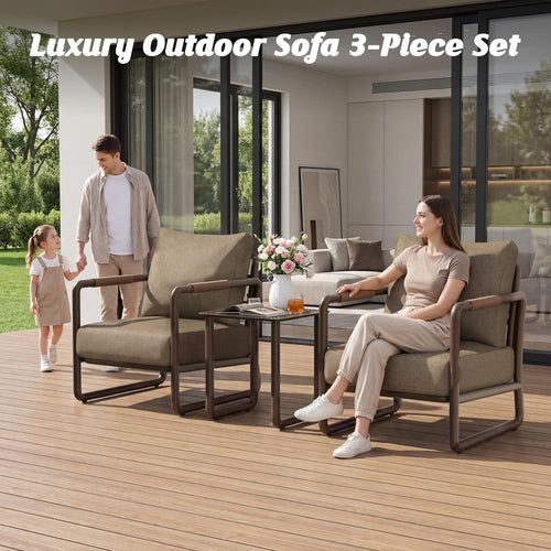 3-Piece Aluminum Patio Conversation Set