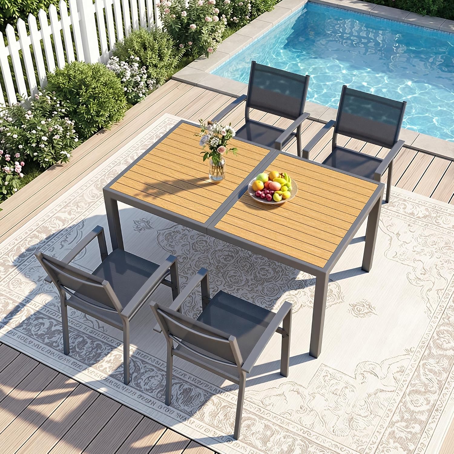 4-Piece Aluminum Patio Dining Set