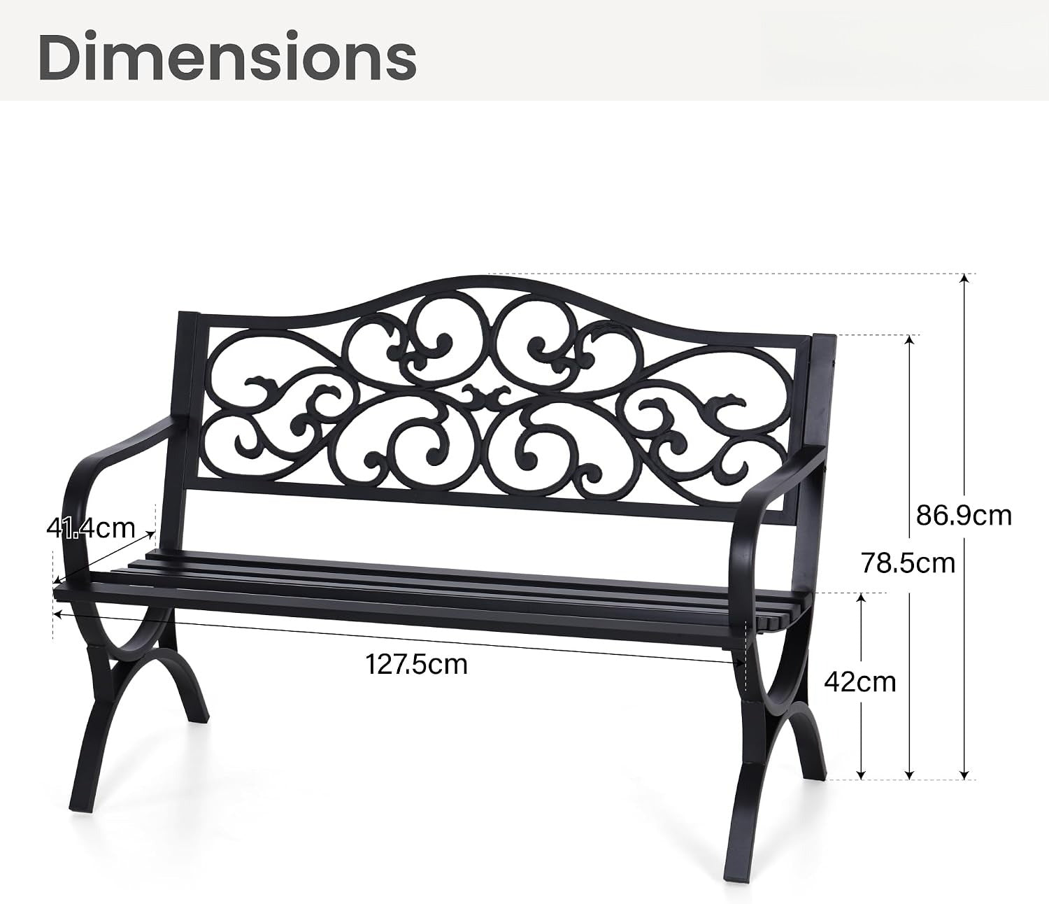 Cast Iron Floral Garden Bench